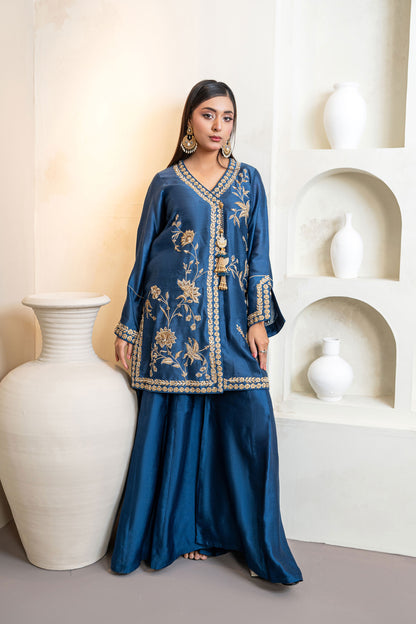 Noore Zeenat Blue Handmade Suit