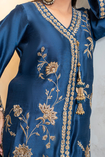 Noore Zeenat Blue Handmade Suit