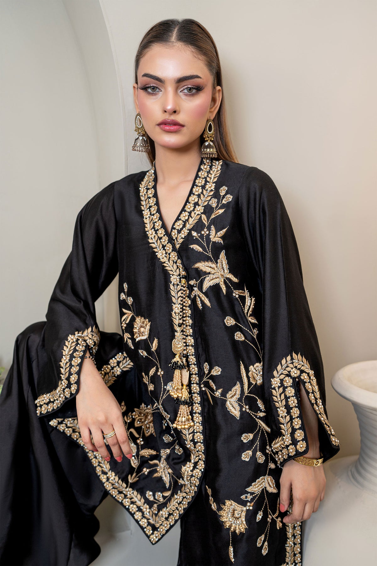 Noore Zeenat Black Handmade Suit