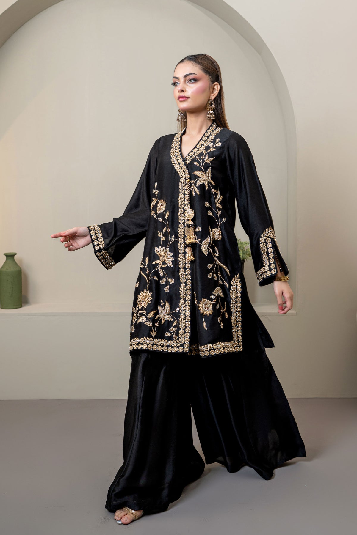 Noore Zeenat Black Handmade Suit