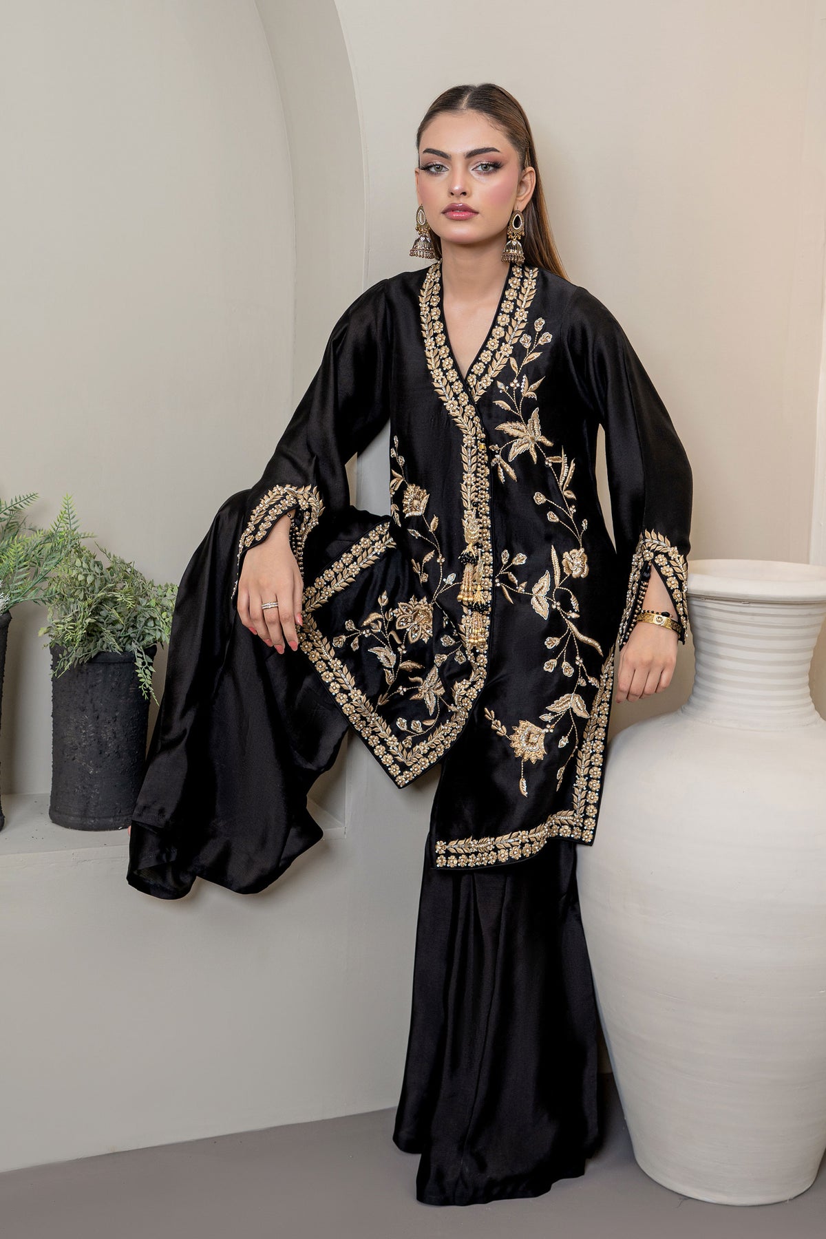Noore Zeenat Black Handmade Suit