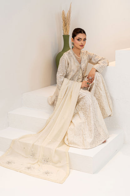 Noore Noor Ivory Handmade Suit