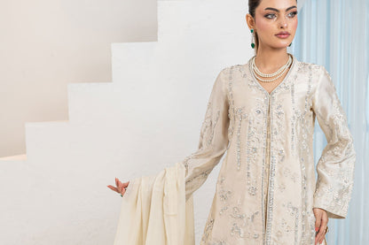Noore Noor Ivory Handmade Suit