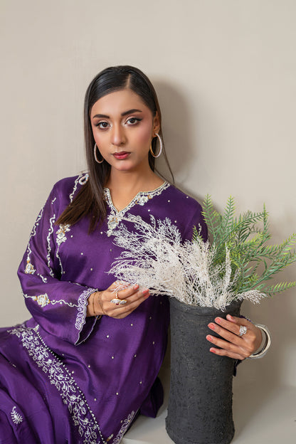 Noore Jahanara Purple Handmade Suit