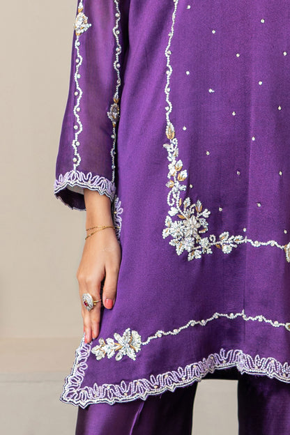 Noore Jahanara Purple Handmade Suit