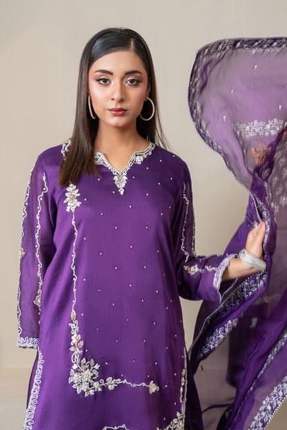 Noore Jahanara Purple Handmade Suit