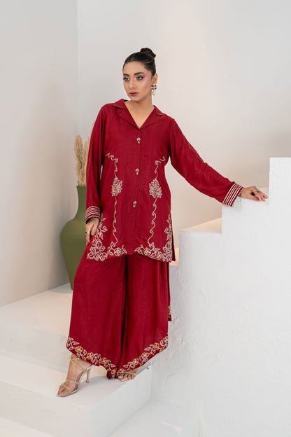 Noore Sitara Red Handmade Suit