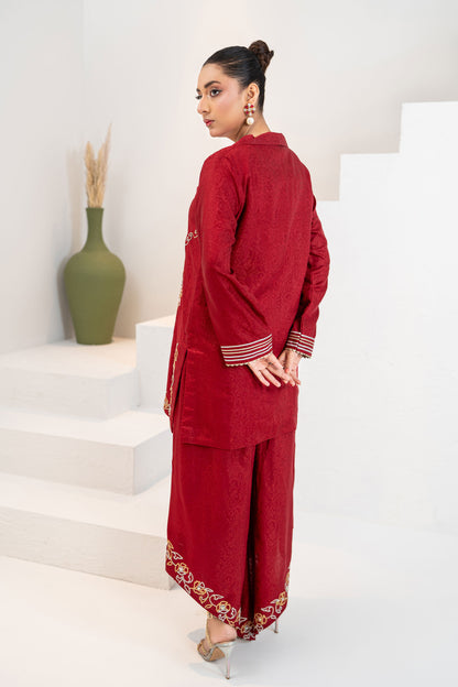 Noore Sitara Red Handmade Suit