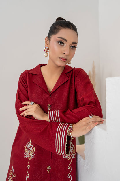 Noore Sitara Red Handmade Suit