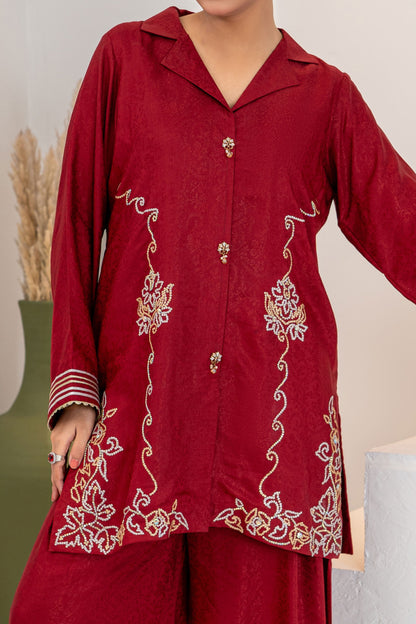 Noore Sitara Red Handmade Suit