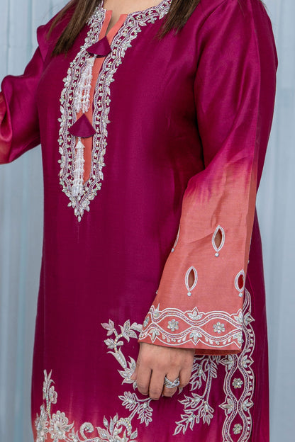 Noore Sultana Pink Handmade Suit