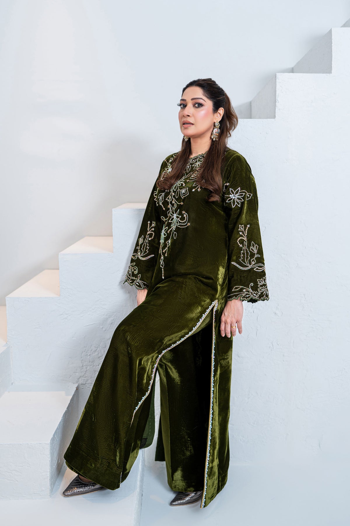 Noore Shehzadi Green Handmade Suit