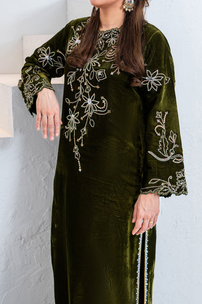 Noore Shehzadi Green Handmade Suit