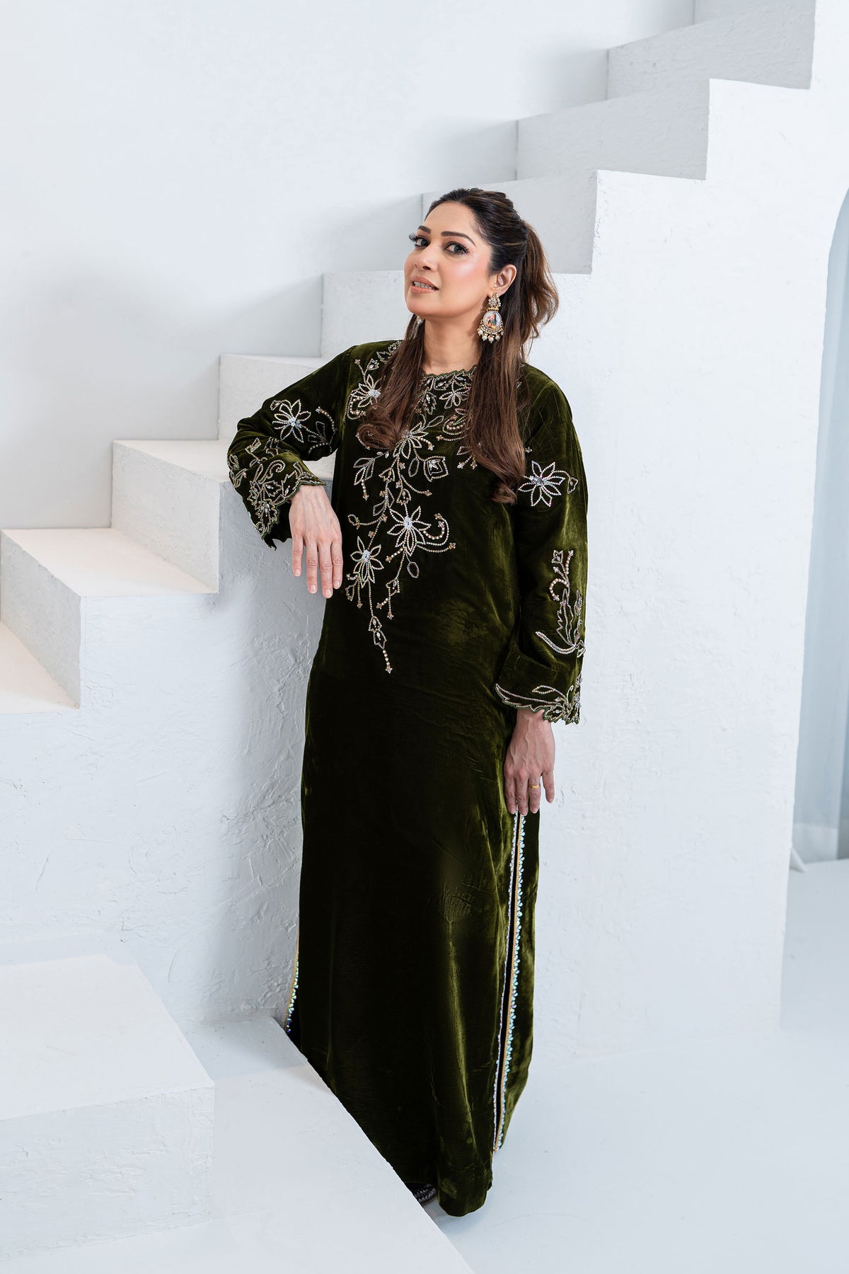 Noore Shehzadi Green Handmade Suit