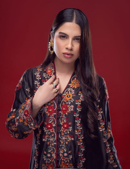 Mahi Khwab Black Handmade Suit
