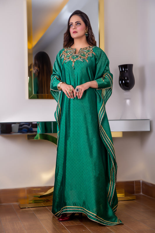 Green Elegance Kaftan