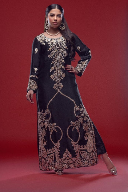 Dil-e-Mahi Black Handmade Suit
