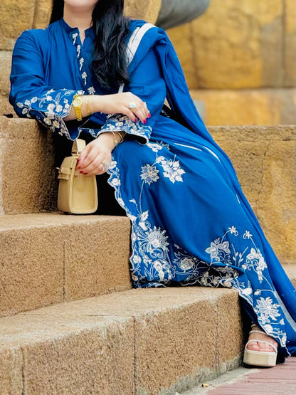 Noore Gul Blue Handmade Suit